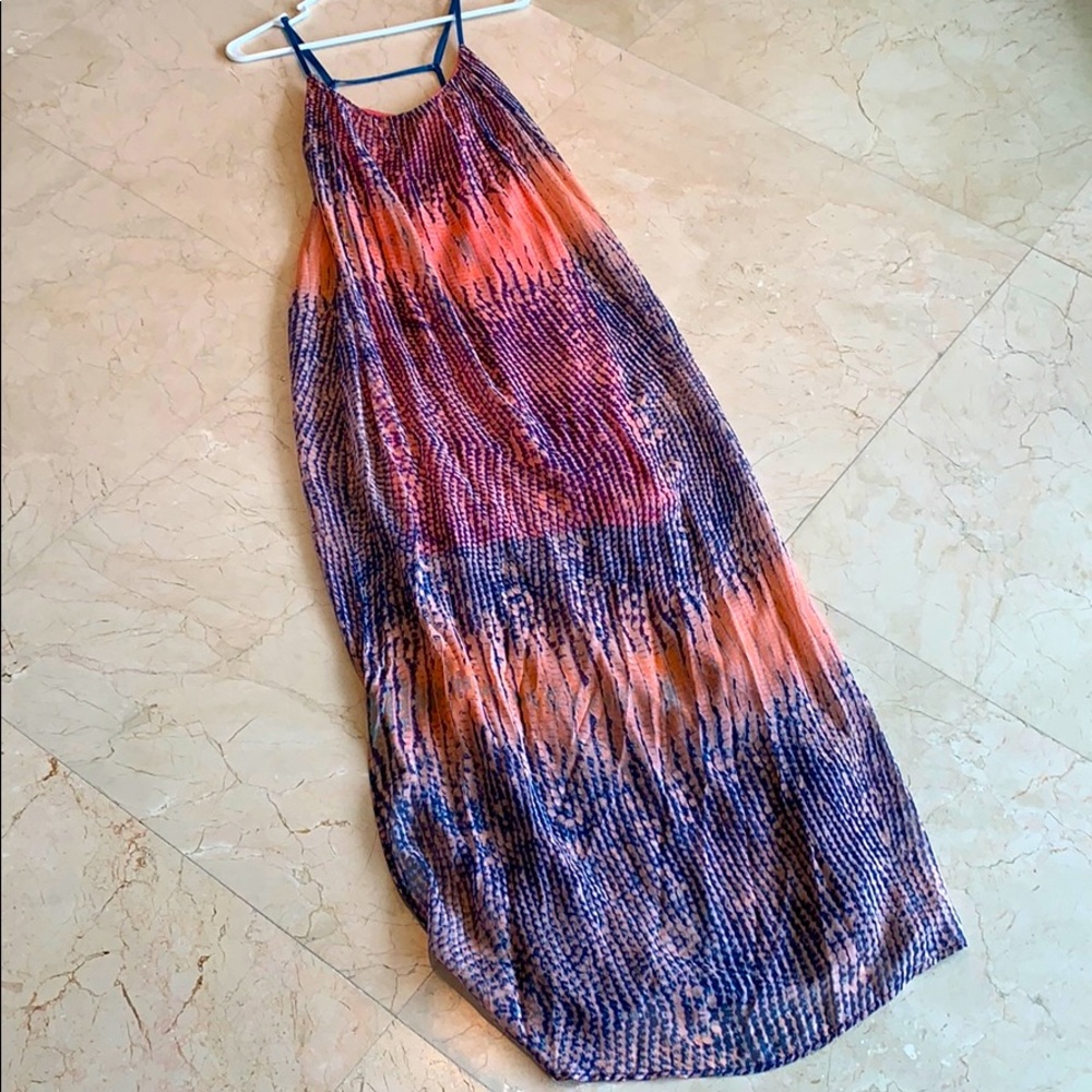 Pink Snake Skin Print Maxi Dress with Low Back